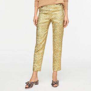 NWOT- Collection by J.Crew Gold Foil Highwaisted Pencil Leg trouser Pants